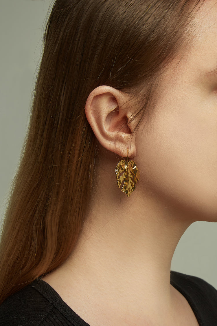 Tropical Monstera Leaf Earrings