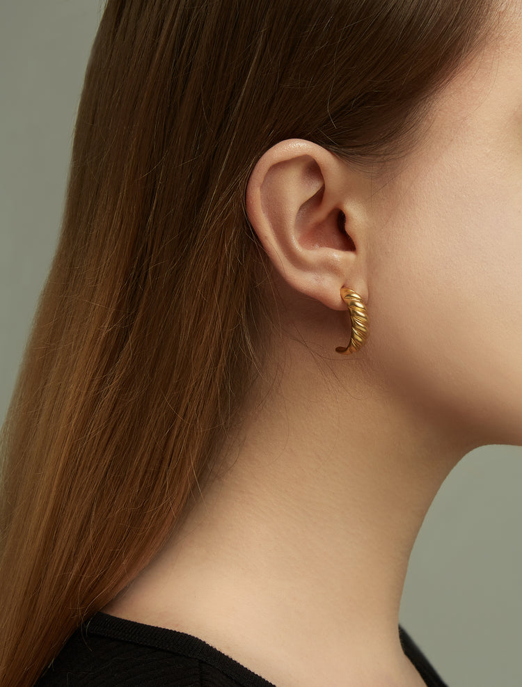 Half Moon Circle Hoop Earrings