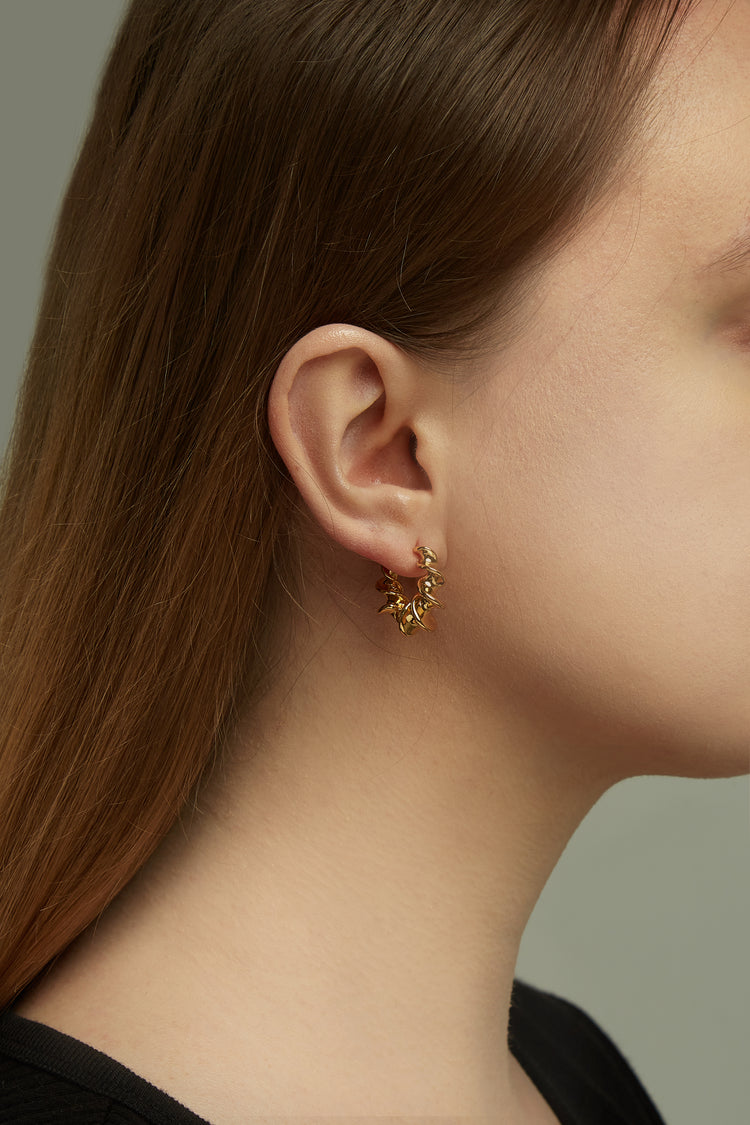 Firework Dangle Hoop Earrings