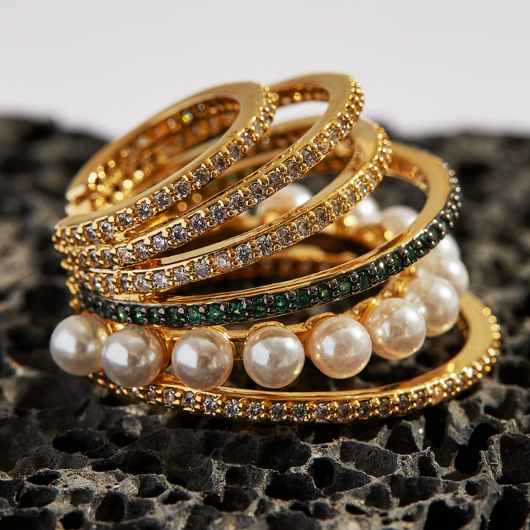 Chunky Layered Pearl Ear Cuff