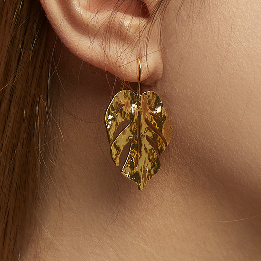 Tropical Monstera Leaf Earrings