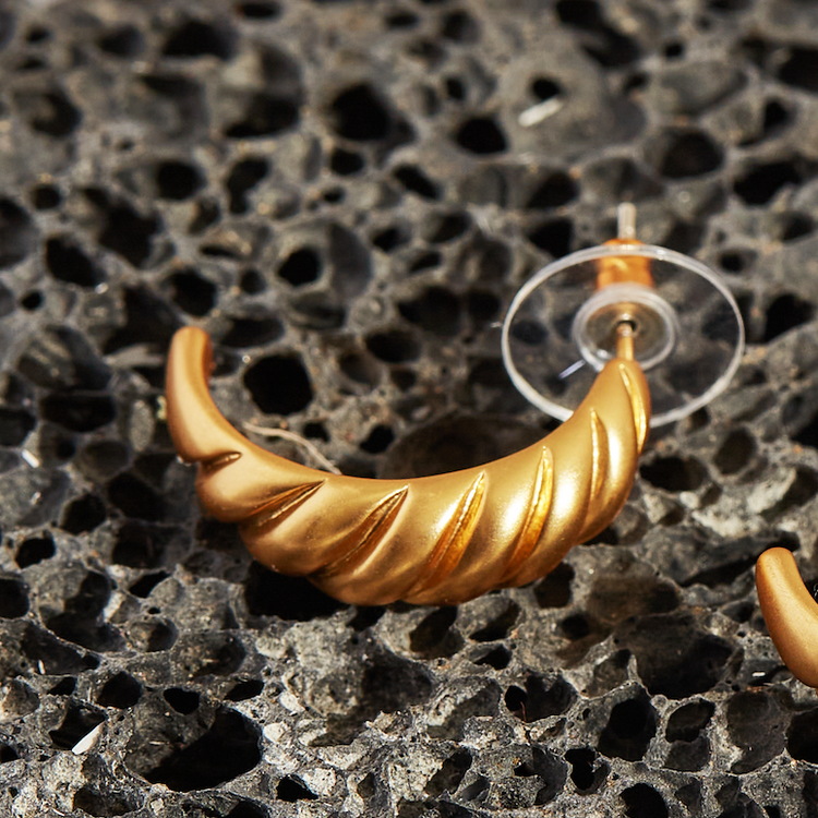 Half Moon Circle Hoop Earrings