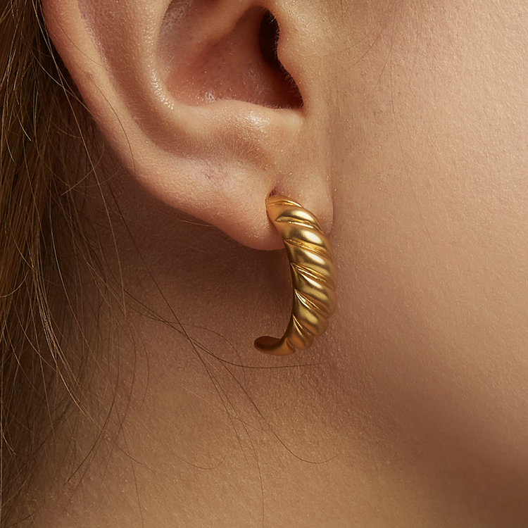 Half Moon Circle Hoop Earrings