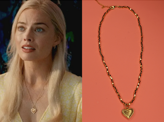 Lilith New York Heart Necklace Margot Robbie Wears in 'Barbie'