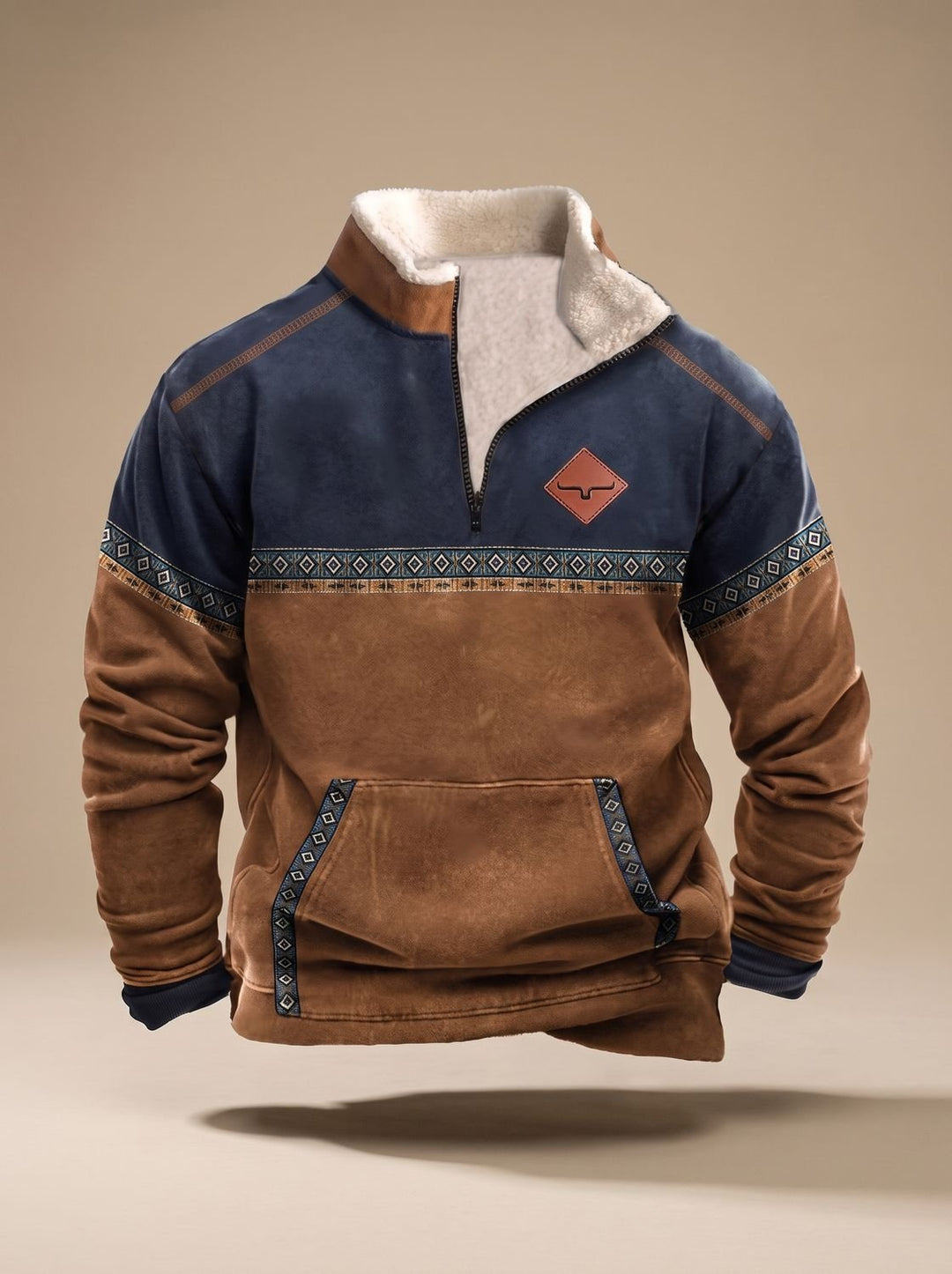 Colvray | Men's Half-Zip Fleece Pullover Sweatshirt - Image 1