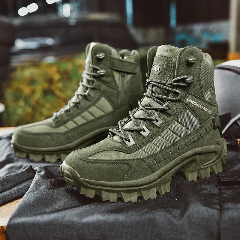 Corvin | Men's Tactical Ankle Boots Lace-Up - Olive Green - Image 1