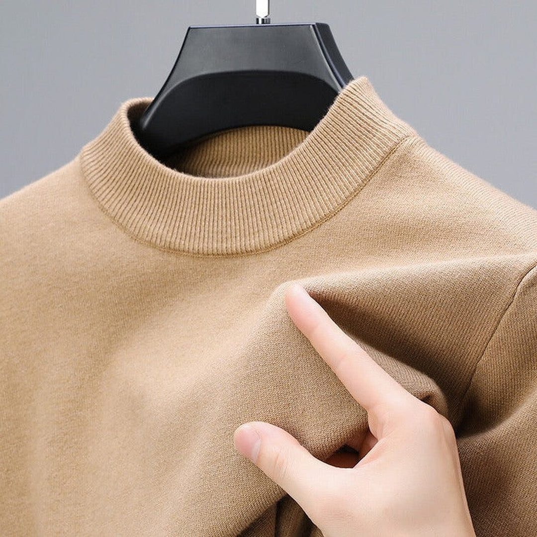 Corvyn | Men's Mock Neck Knit Pullover Sweater - Image 1