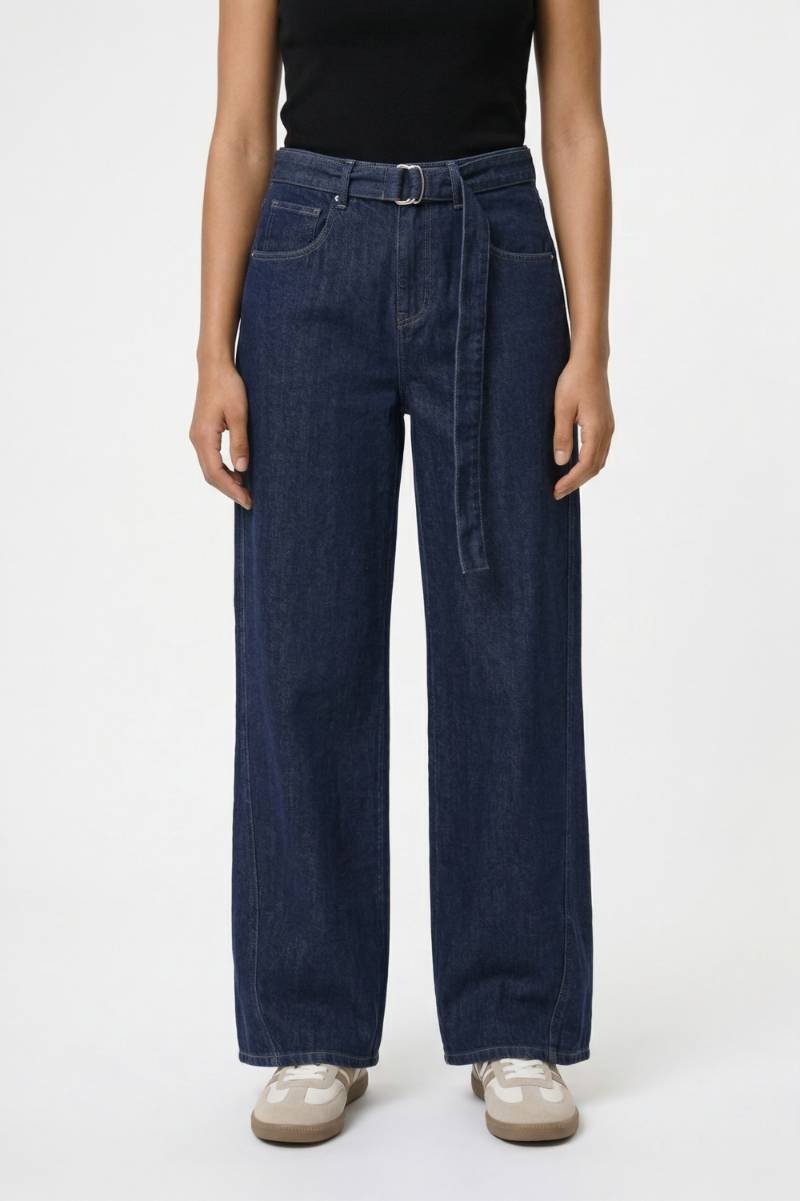 Delvora | Women's Baggy Jeans High Waist Wide Leg - Dark Blue - Image 1