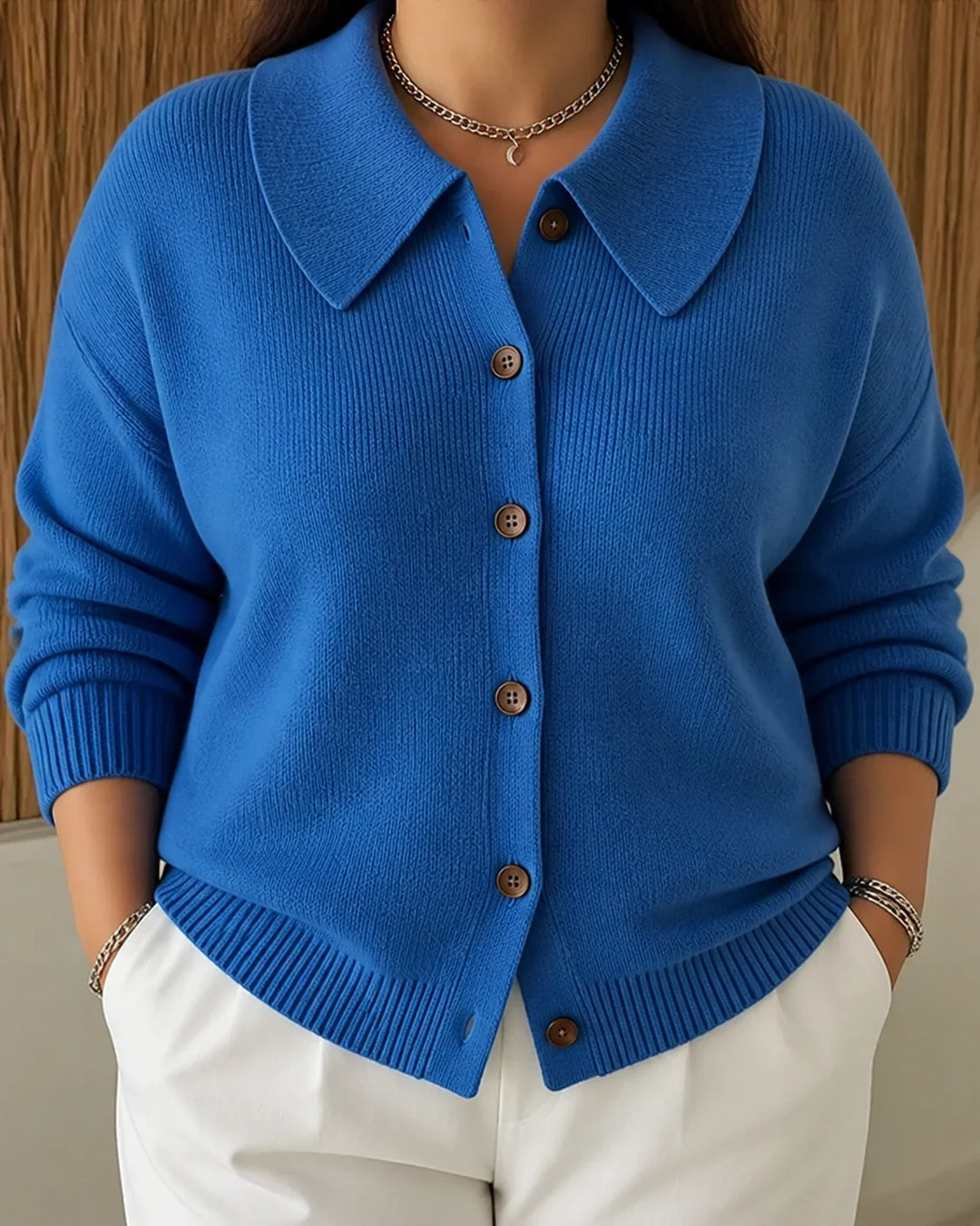 Dorinda | Women's Collared Button-Front Knit Cardigan - Image 1