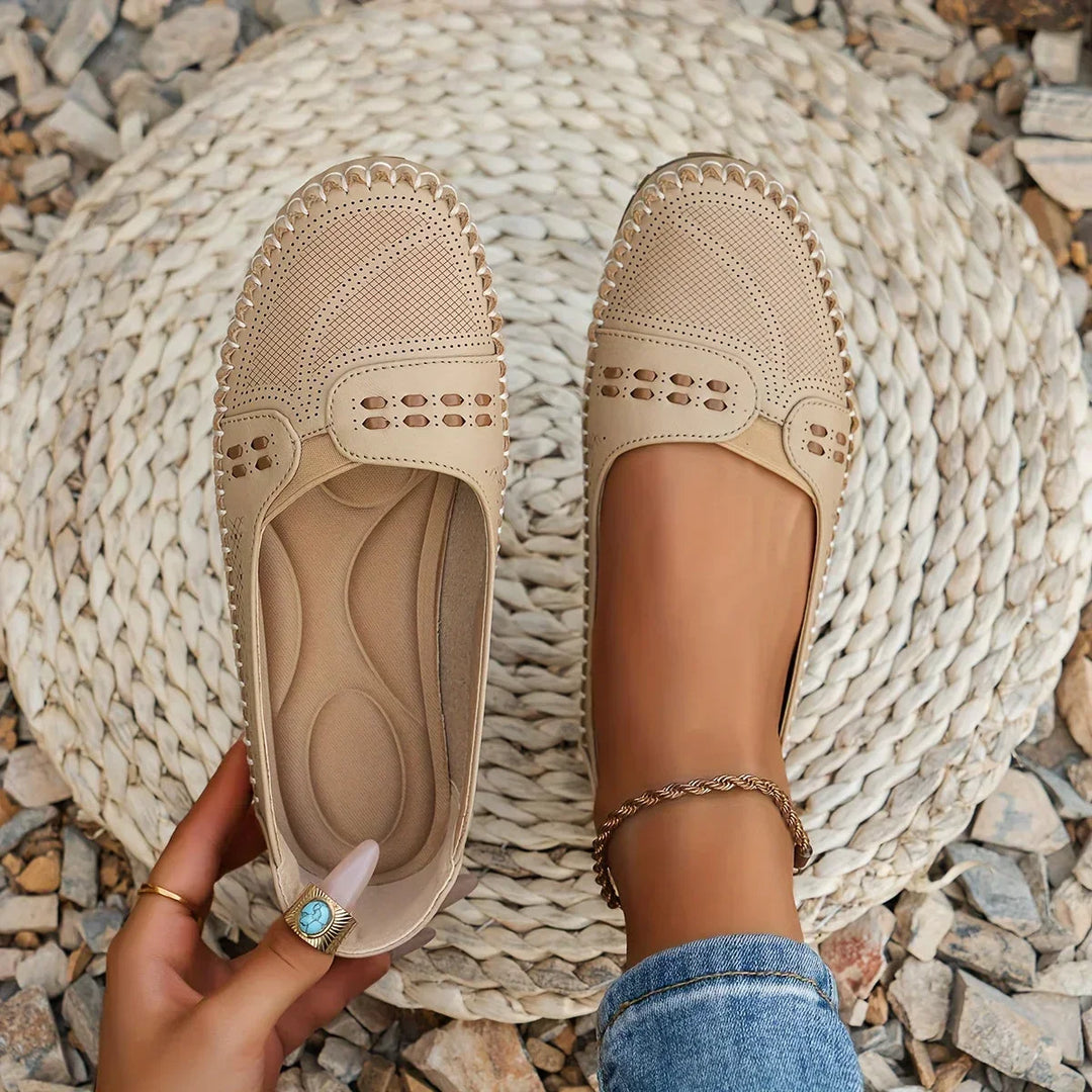 Elvara | Women's Orthopedic Slip-On Loafers - Beige - Image 1