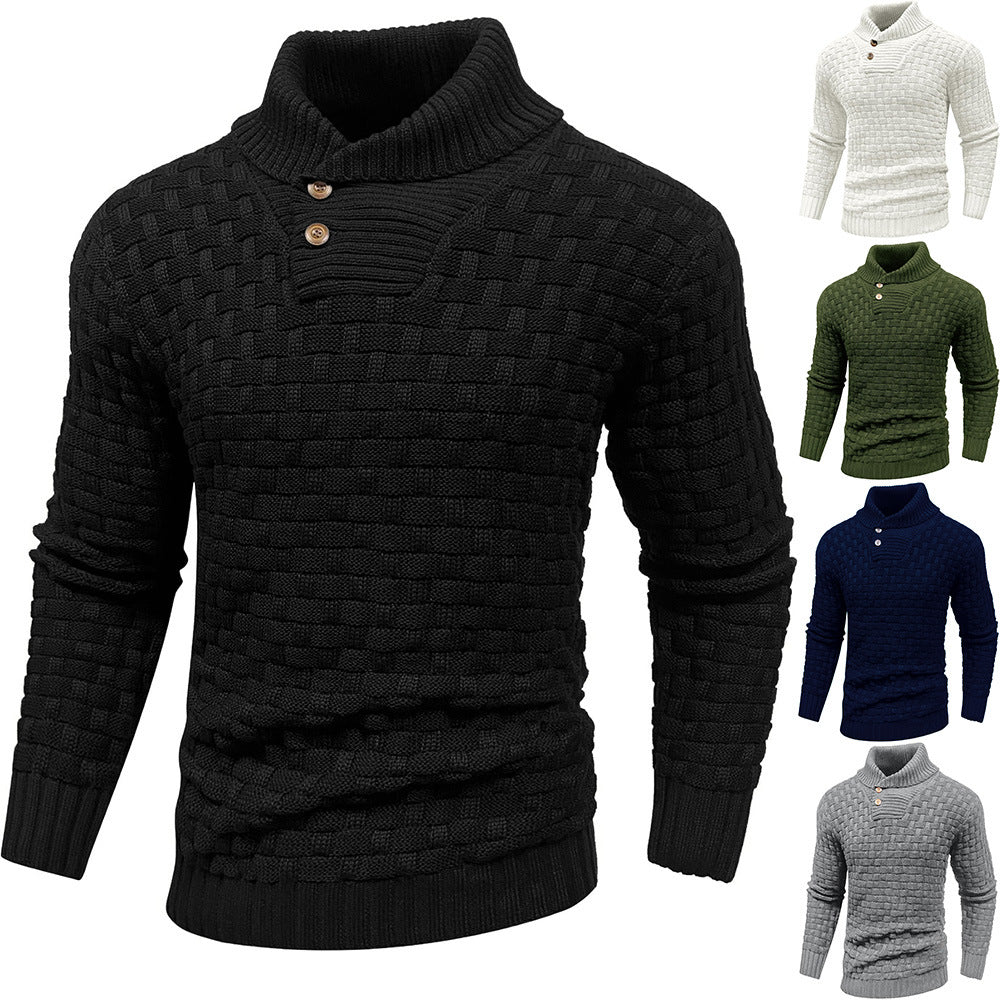 Garvell | Men's Knit Sweater Shawl Collar Pullover - Black - Image 1