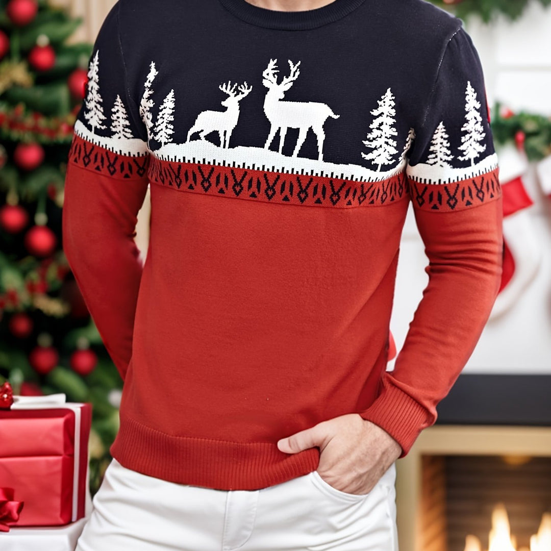 Gideon | Men's Christmas Reindeer Knit Sweater - Image 1