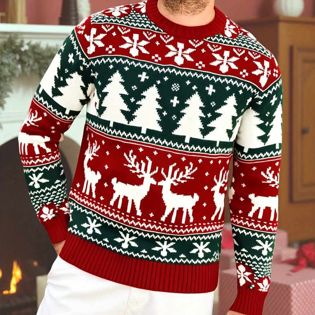 Gideon | Men's Christmas Sweater Reindeer Knit - Image 1