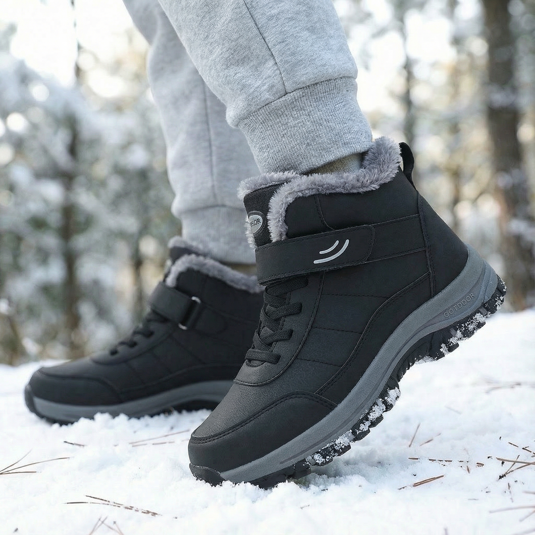 Halvorne | Women's Fur Lined Waterproof Winter Ankle Boot - Black - Image 1