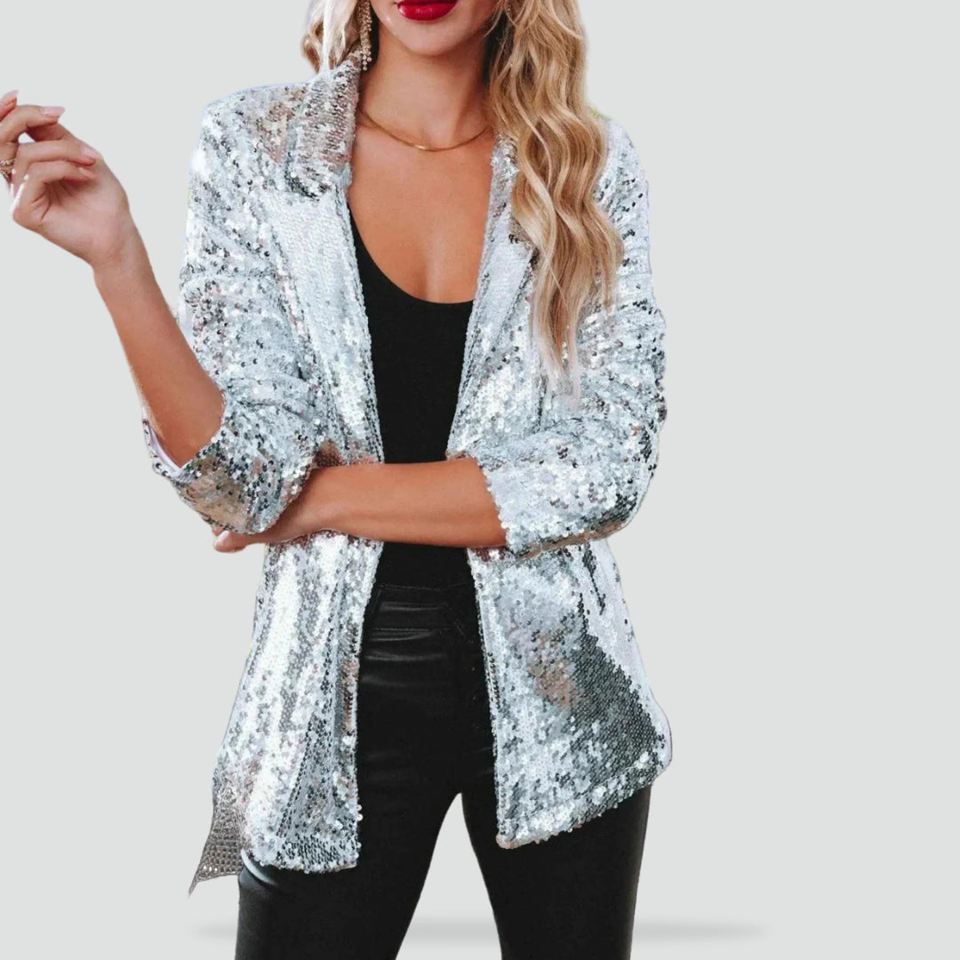 Luvette | Women's Sequin Blazer Long Sleeve - Image 1