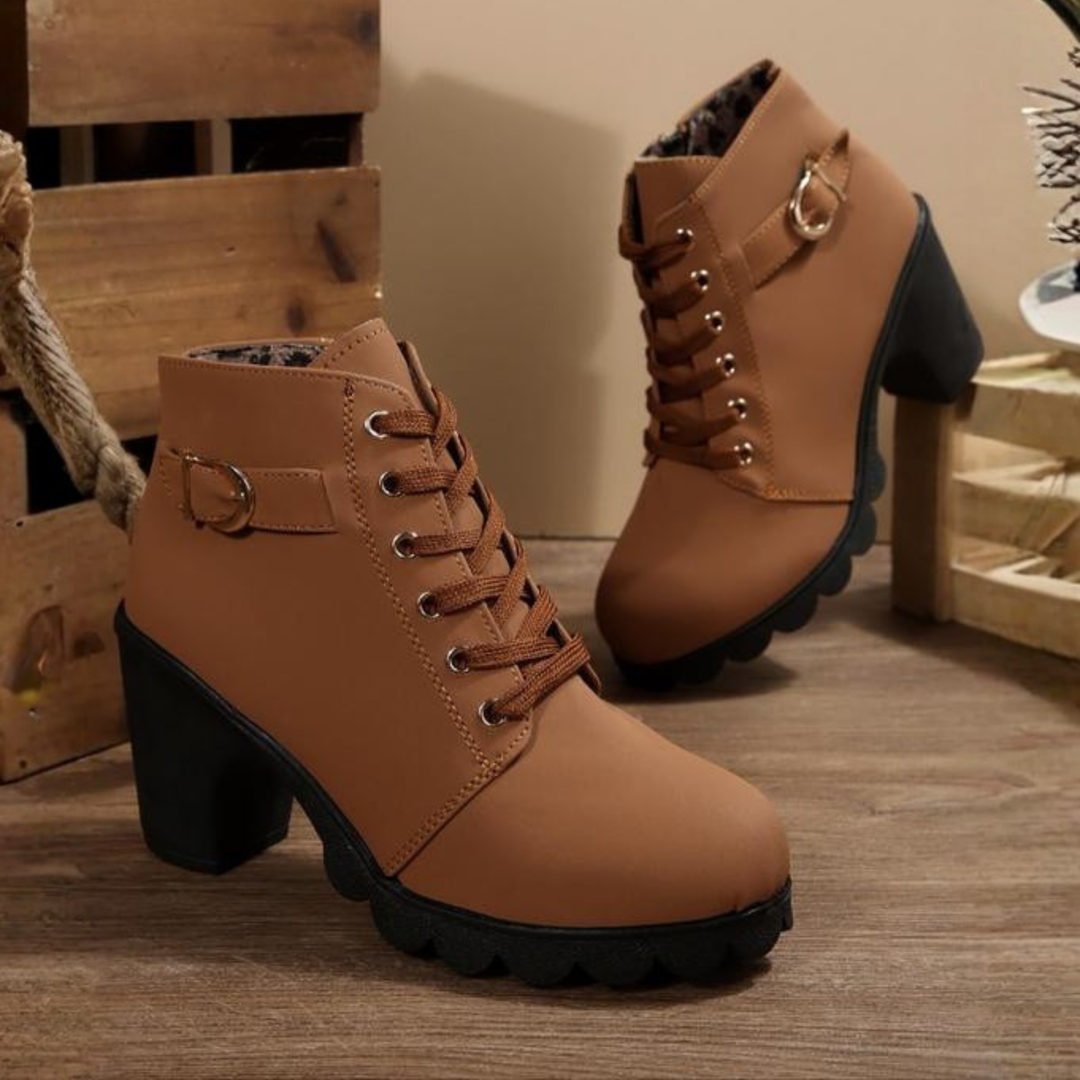 Orindra | Women's Lace-Up Block Heel Ankle Boots - Image 1