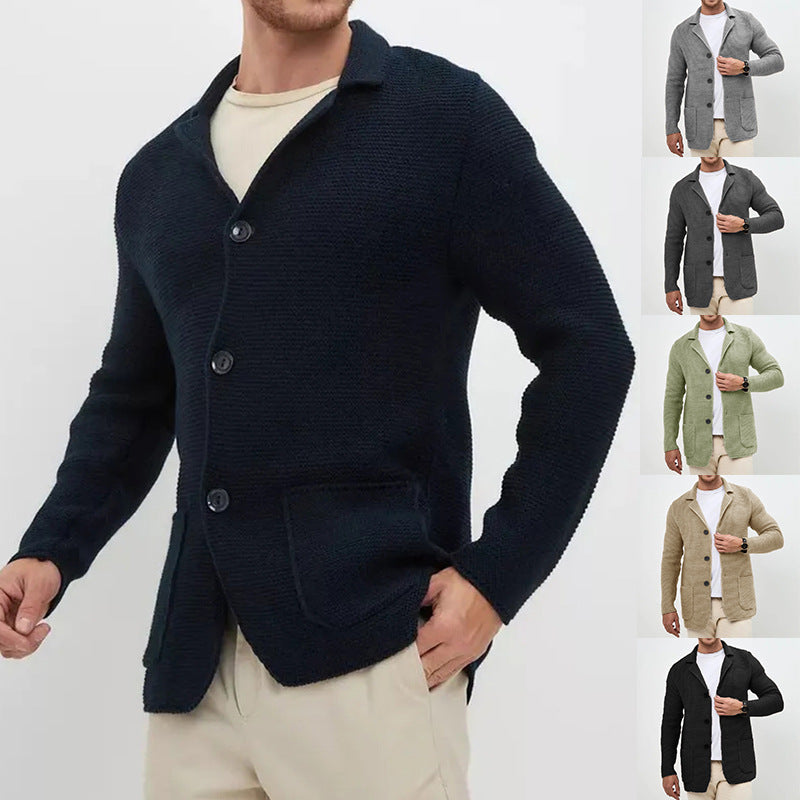 Orvandel | Men's Knit Cardigan Sweater Blazer - Image 1