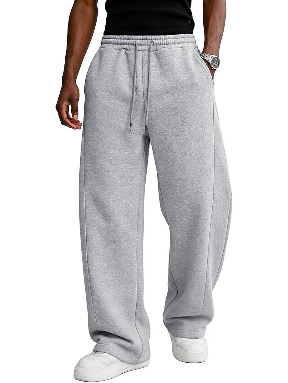Orvell | Men's Baggy Wide Leg Sweatpants Joggers - Light Grey - Image 1