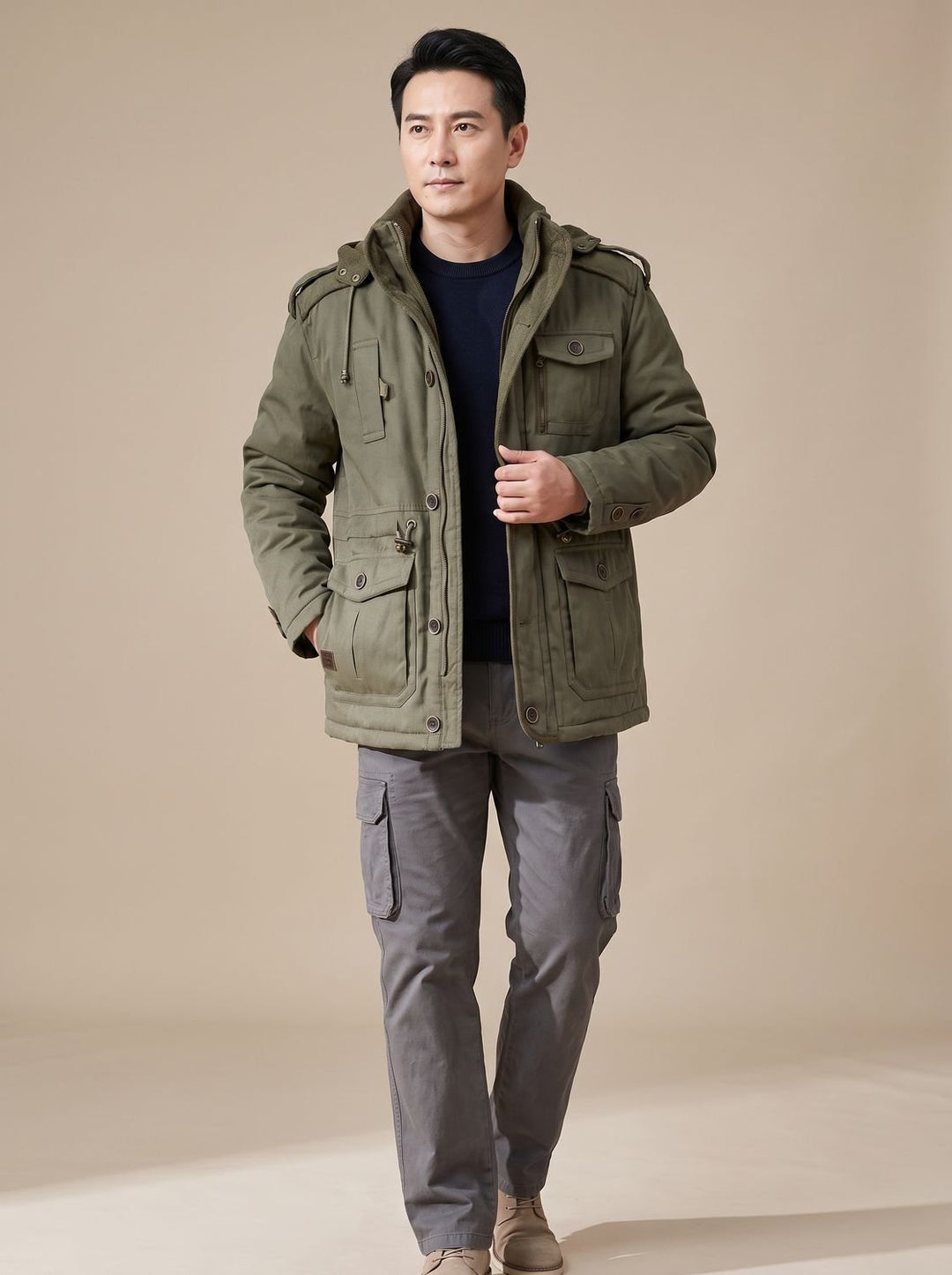 Orvyn | Men's Winter Jacket Hooded Cargo Parka - Image 1