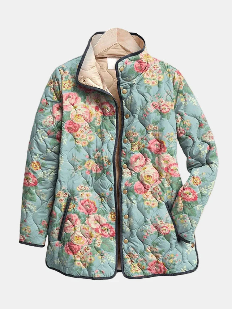 Rosawen | Women's Quilted Floral Puffer Jacket - Image 1