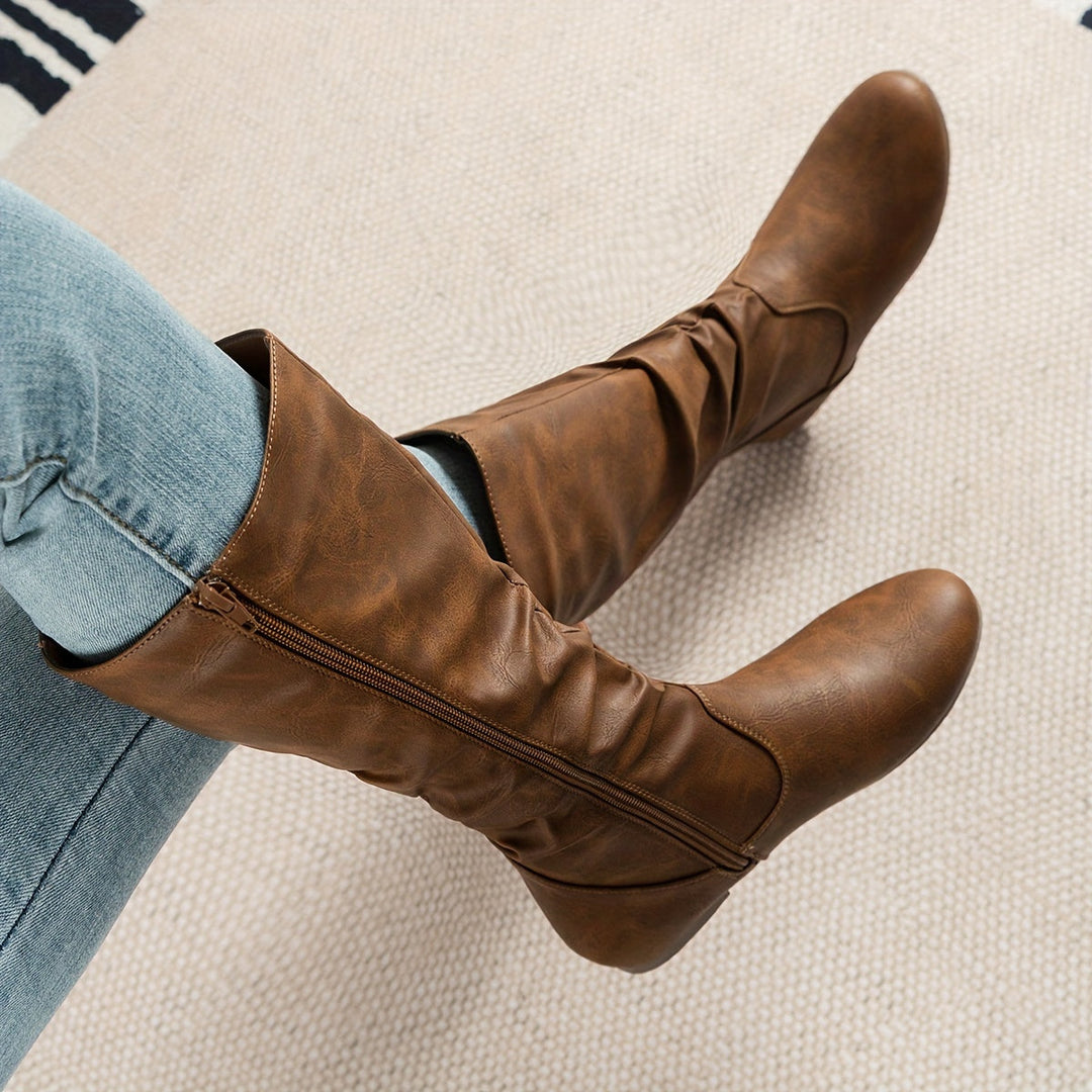 Solveth | Women's Knee-High Boots - Brown - Image 1