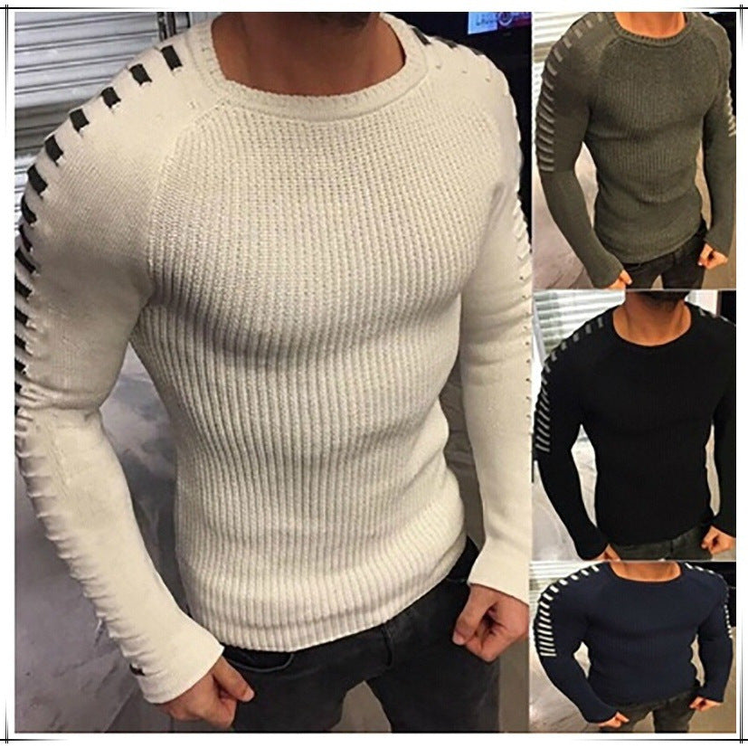Stellan | Men's Slim Fit Knit Sweater - White - Image 1