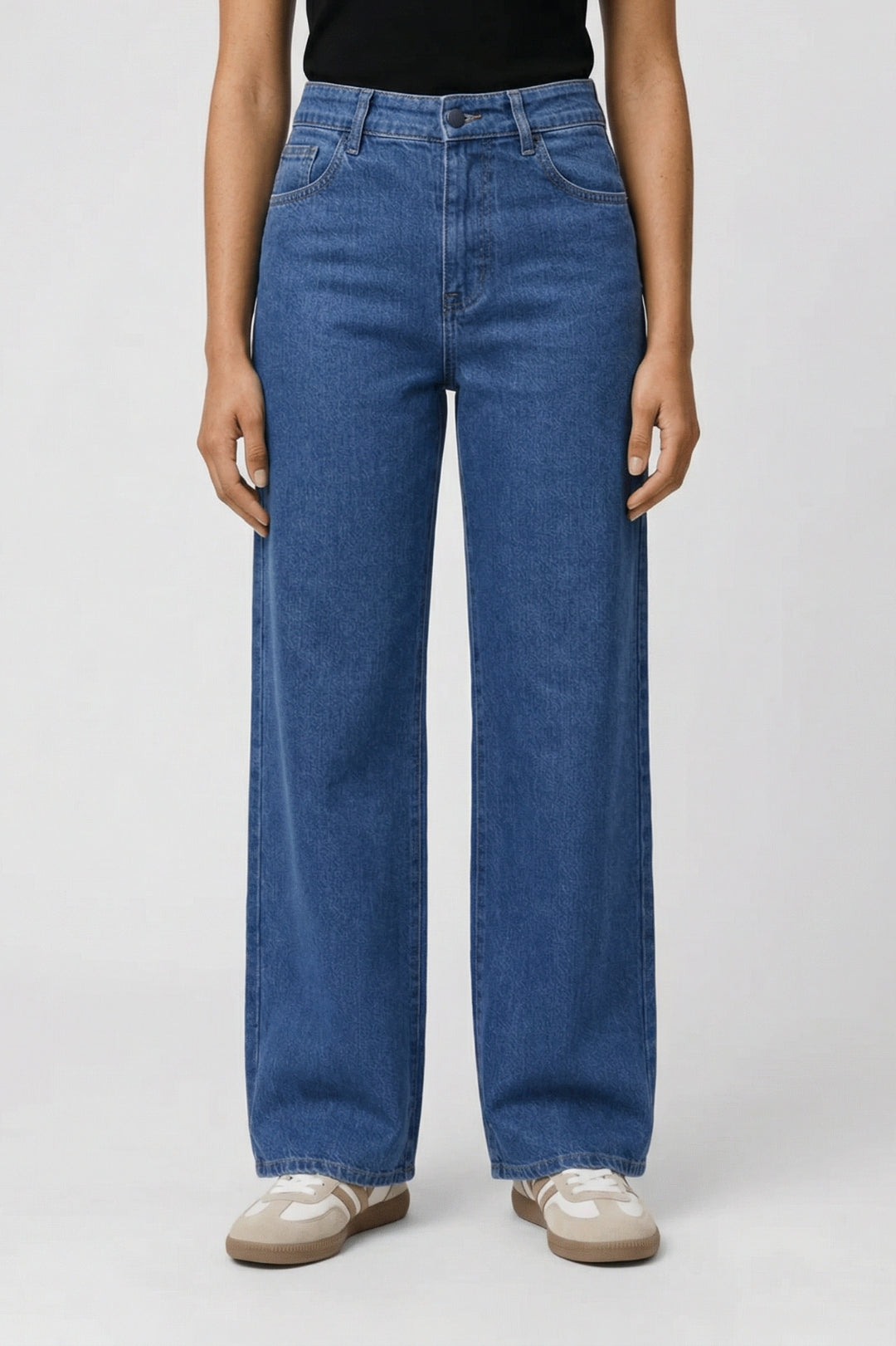 Telvorn | Women's Baggy Jeans Wide Leg High Waisted - Blue - Image 1