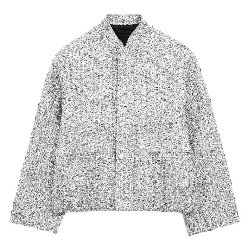 Vorreth | Women's Sequin Tweed Jacket Boucle Coat - Image 1