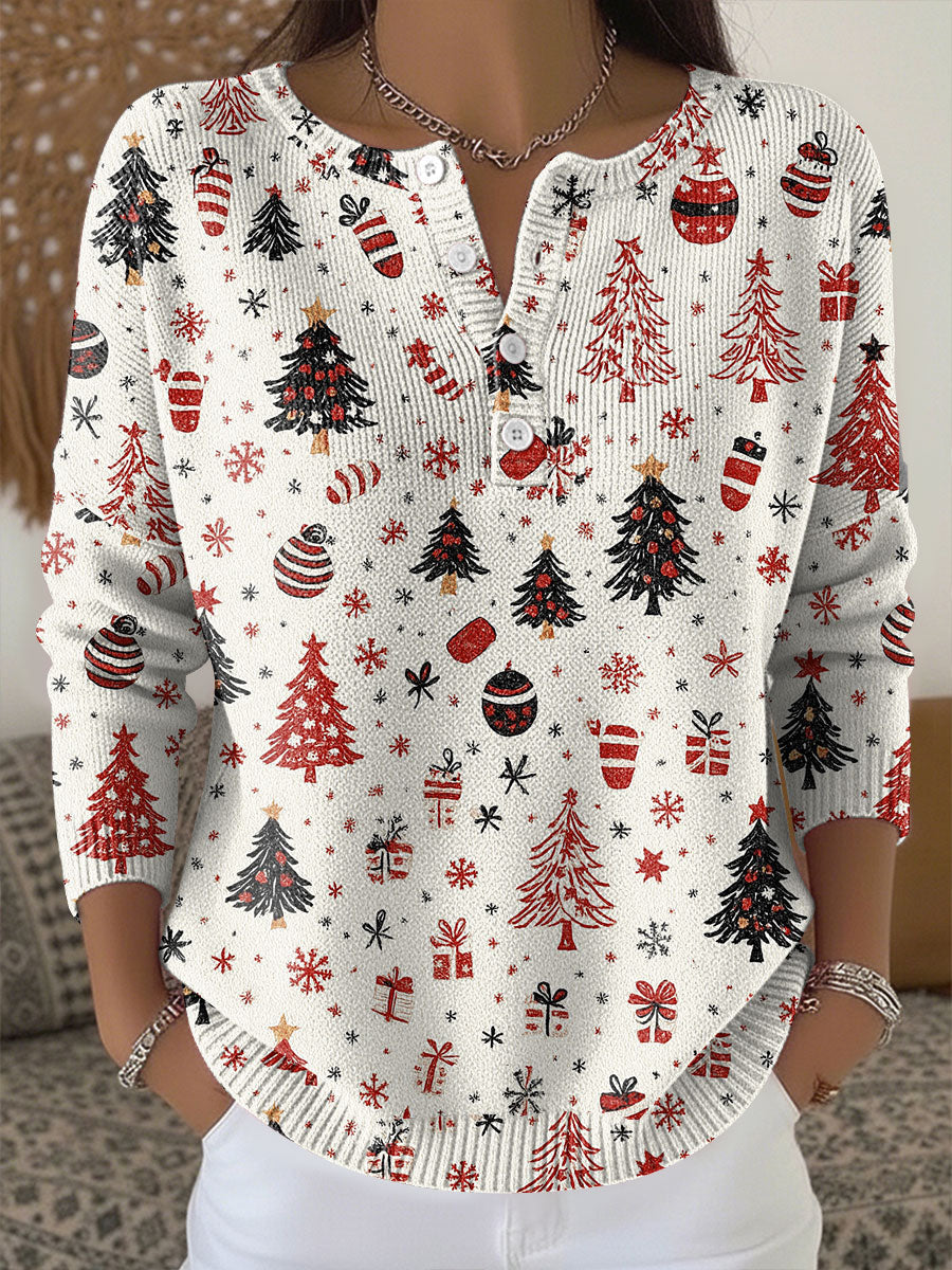 Wrenova | Women's Christmas Sweater Festive Top - White - Image 1