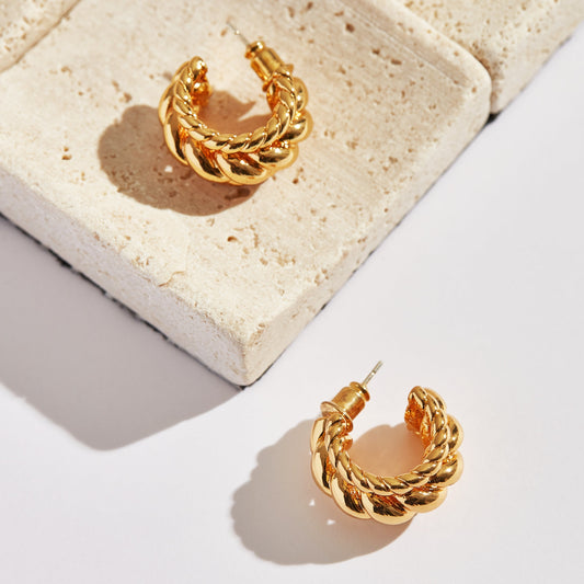 Lucky Twisted Hoop Earrings