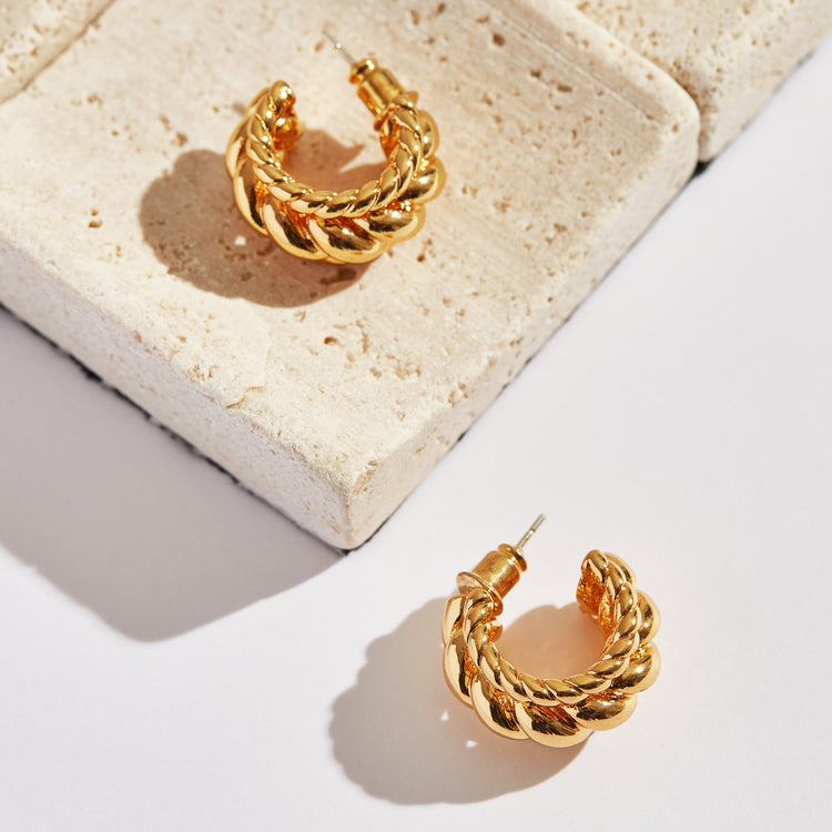 Lucky Twisted Hoop Earrings