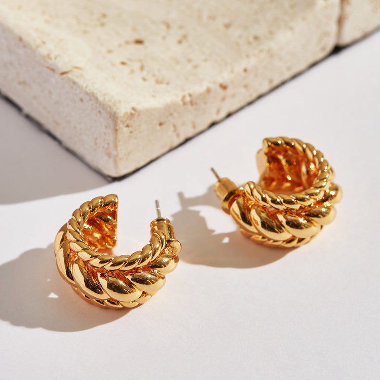 Lucky Twisted Hoop Earrings