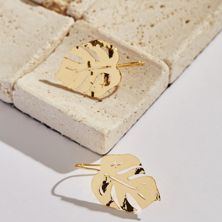 Tropical Monstera Leaf Earrings