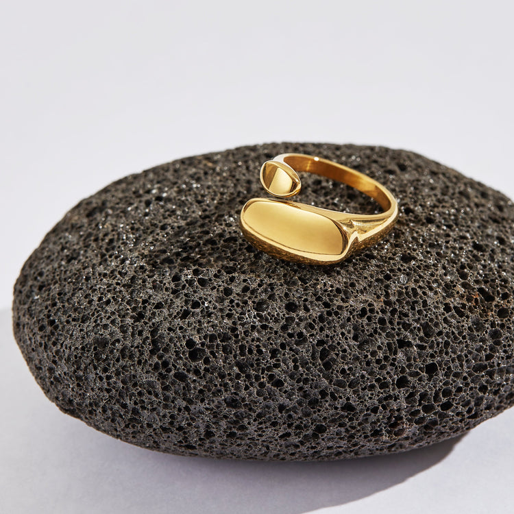 Openness Round Double Signet Ring