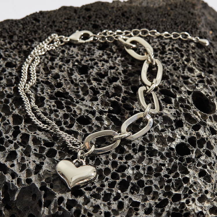 Half Chain Heart Bracelet