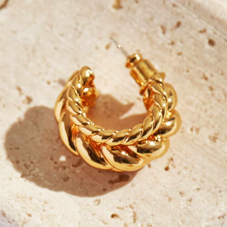 Lucky Twisted Hoop Earrings