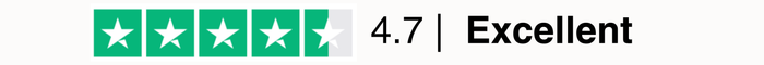 Trustpilot 4.7 out of 5, Excellent